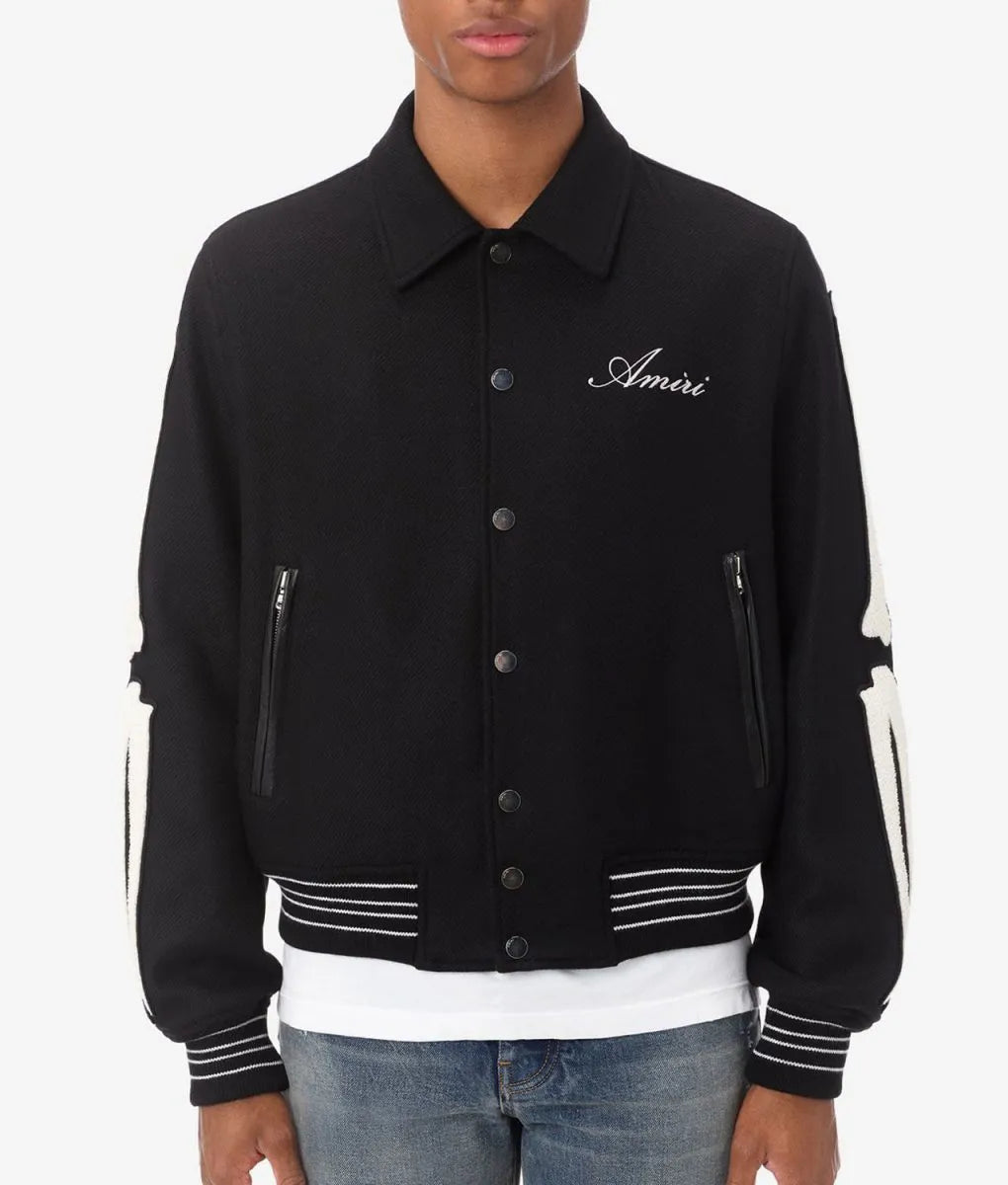 Amiri Bones Letterman Wool Jacket