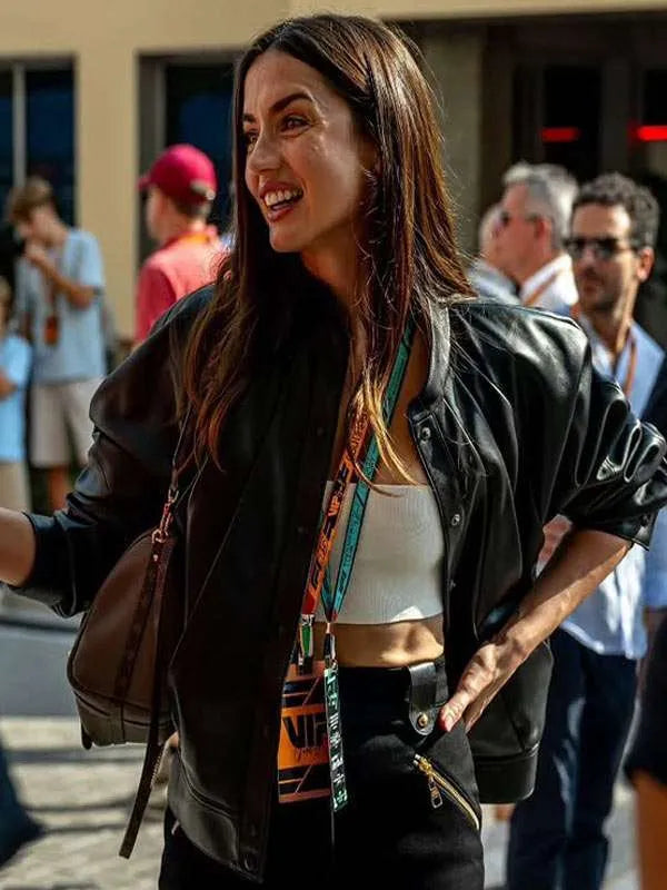 Ana de Armas F1 Grand Prix Leather Jacket