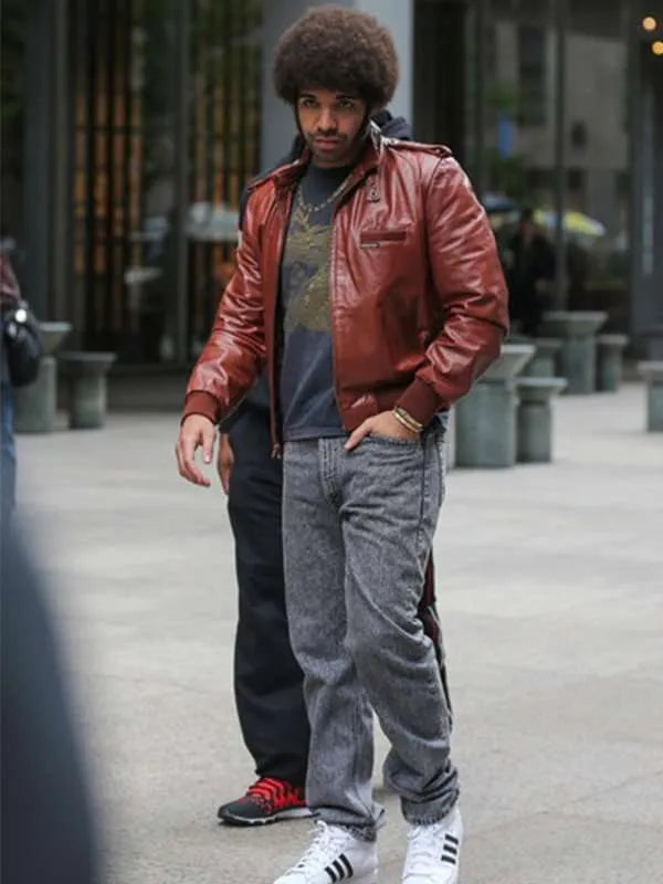 Aubrey Graham Anchorman 2 Leather Jacket