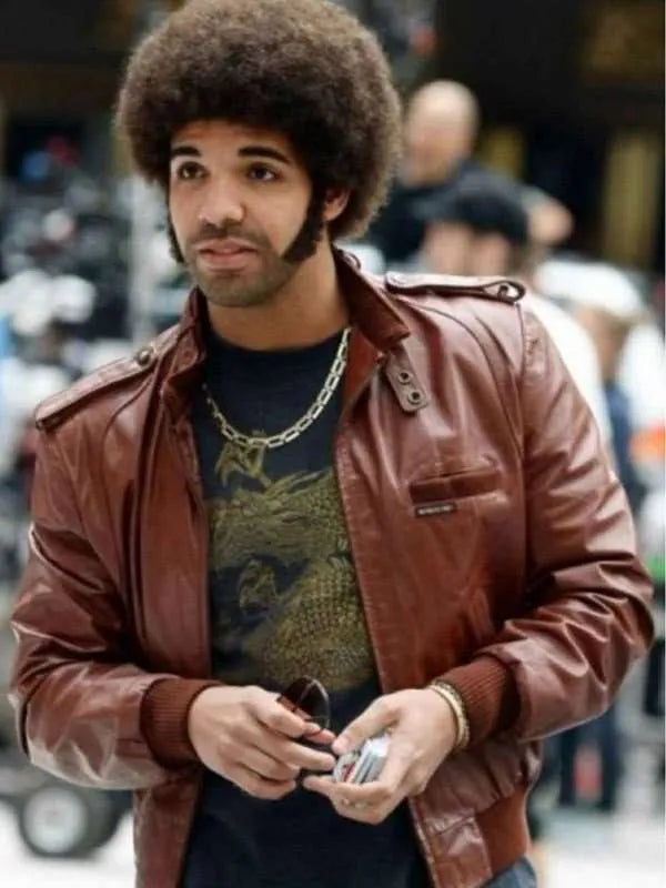 Aubrey Graham Anchorman 2 Leather Jacket