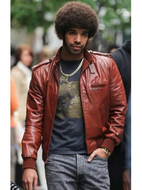 Aubrey Graham Anchorman 2 Leather Jacket