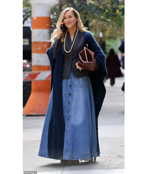And Just Like That S03 Sarah Jessica Parker Denim Maxi Skirt