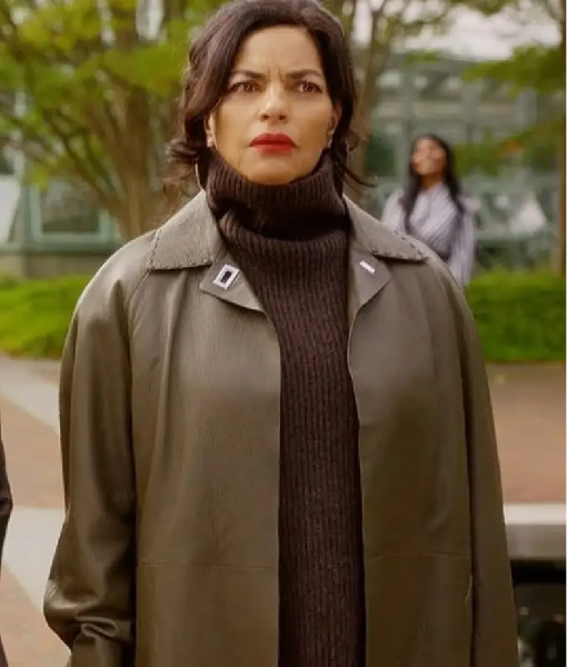 And Just Like That S03 Seema Patel Leather Coat