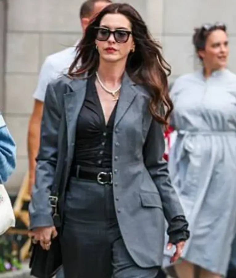 Anne Hathaway Devil Wears Prada 2 Grey Blazer