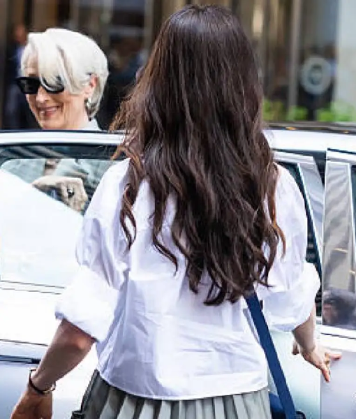 Anne Hathaway The Devil Wears Prada 2 White Shirt
