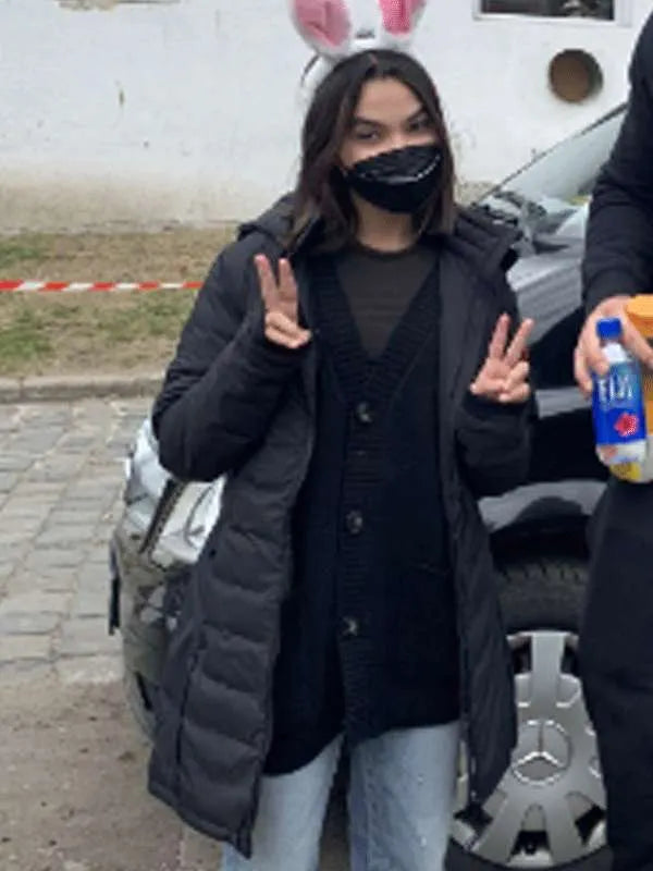 Ariana Greenblatt Borderland Black Puffer Jacket