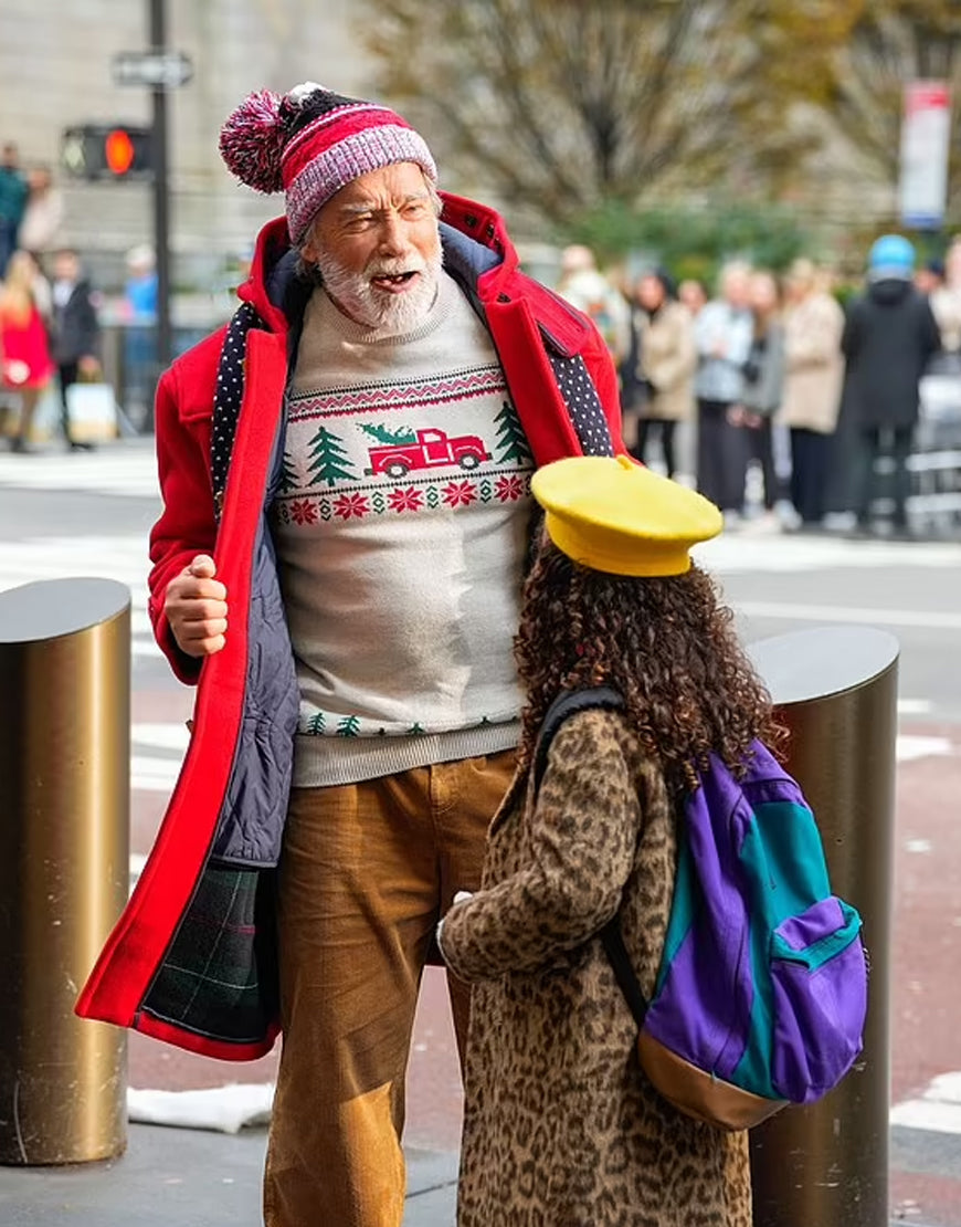 The Man With The Bag Arnold Schwarzenegger Red Coat