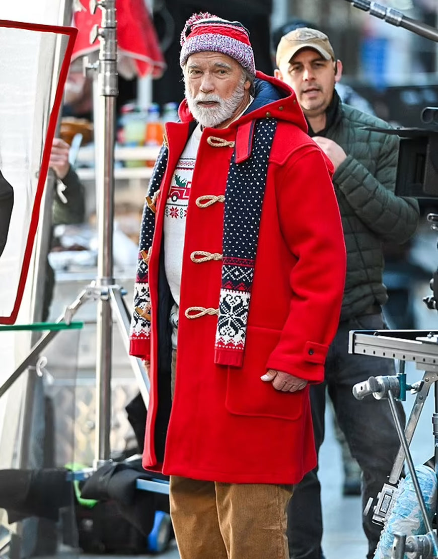 The Man With The Bag Arnold Schwarzenegger Red Coat
