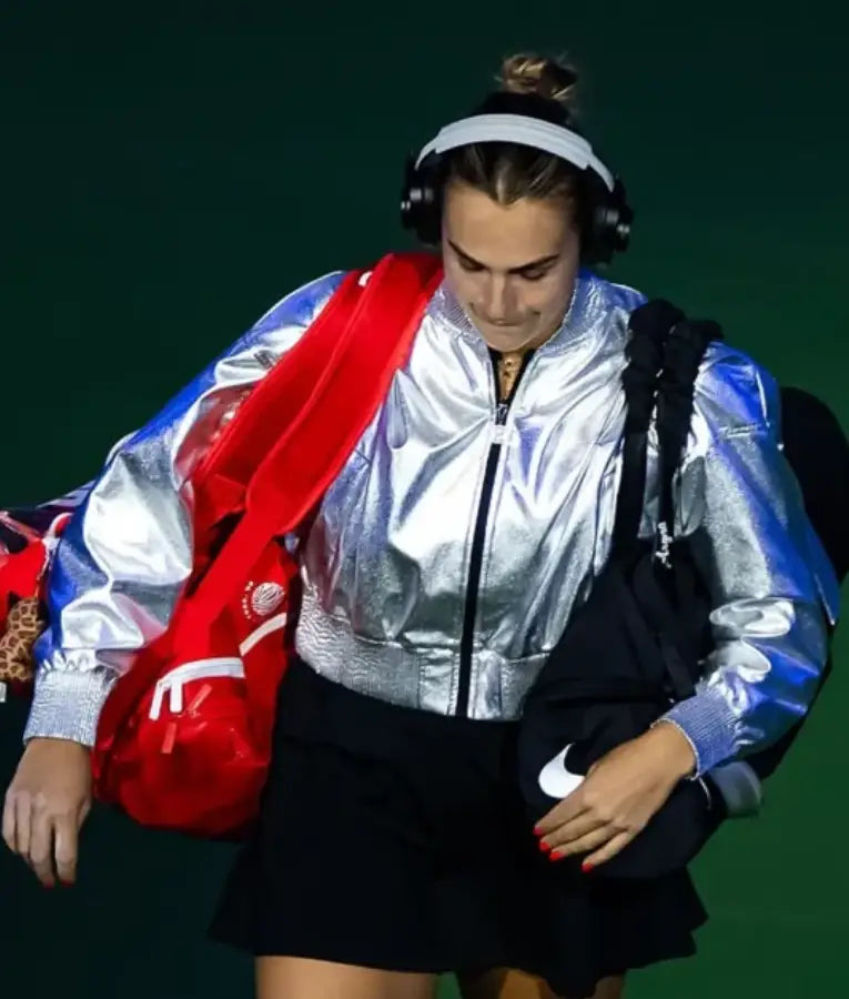 Aryna Sabalenka 2025 US Open Silver Crop Jacket