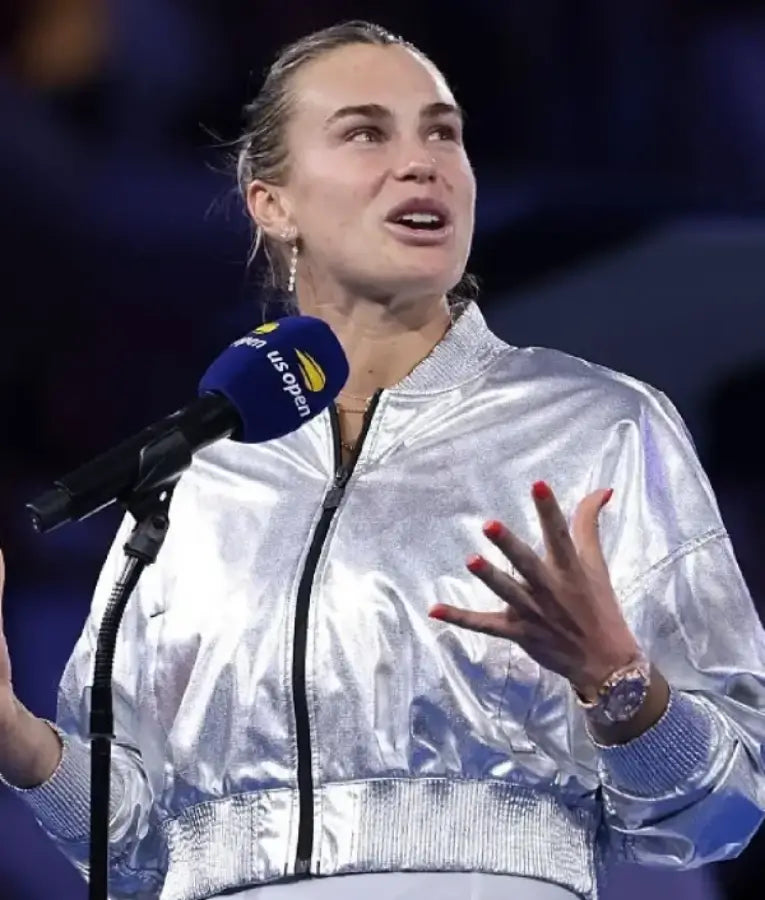 Aryna Sabalenka 2025 US Open Silver Crop Jacket