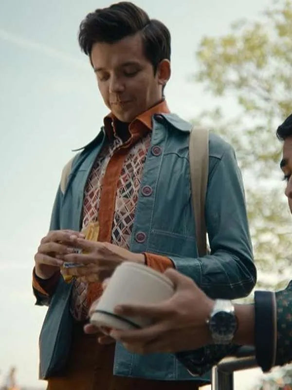 Otis Milburn Sex Education Blue Leather Jacket