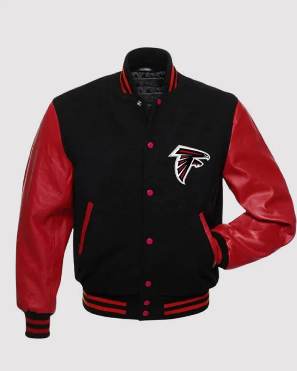 Atlanta Falcons Black And Red Varsity Jacket