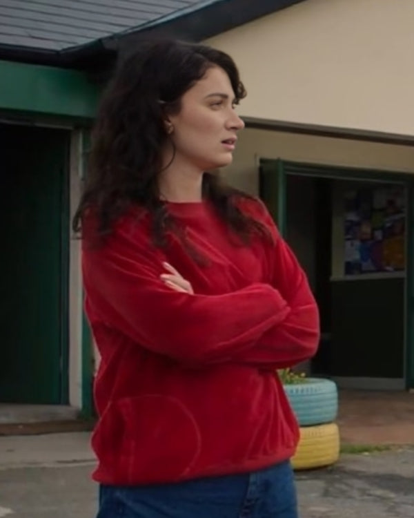 BadSistersS02EveHewsonRedSweater