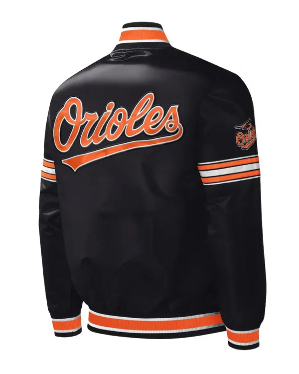 Baltimore Orioles Midfield Black Satin Jacket