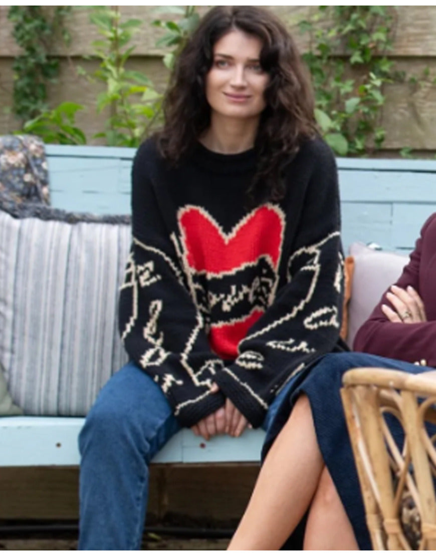 BeckaGarveyTVSeriesBadSistersS02EveHewsonLoveBlackHeartSweater