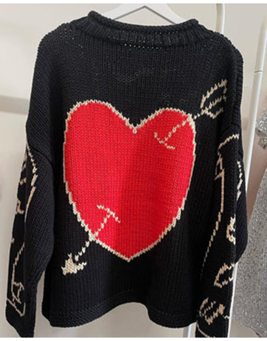 BeckaGarveyTVSeriesBadSistersS02EveHewsonLoveBlackHeartshapeSweater
