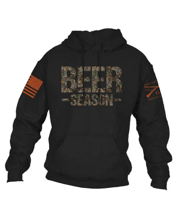 Beer Season Camo Black Hoodie