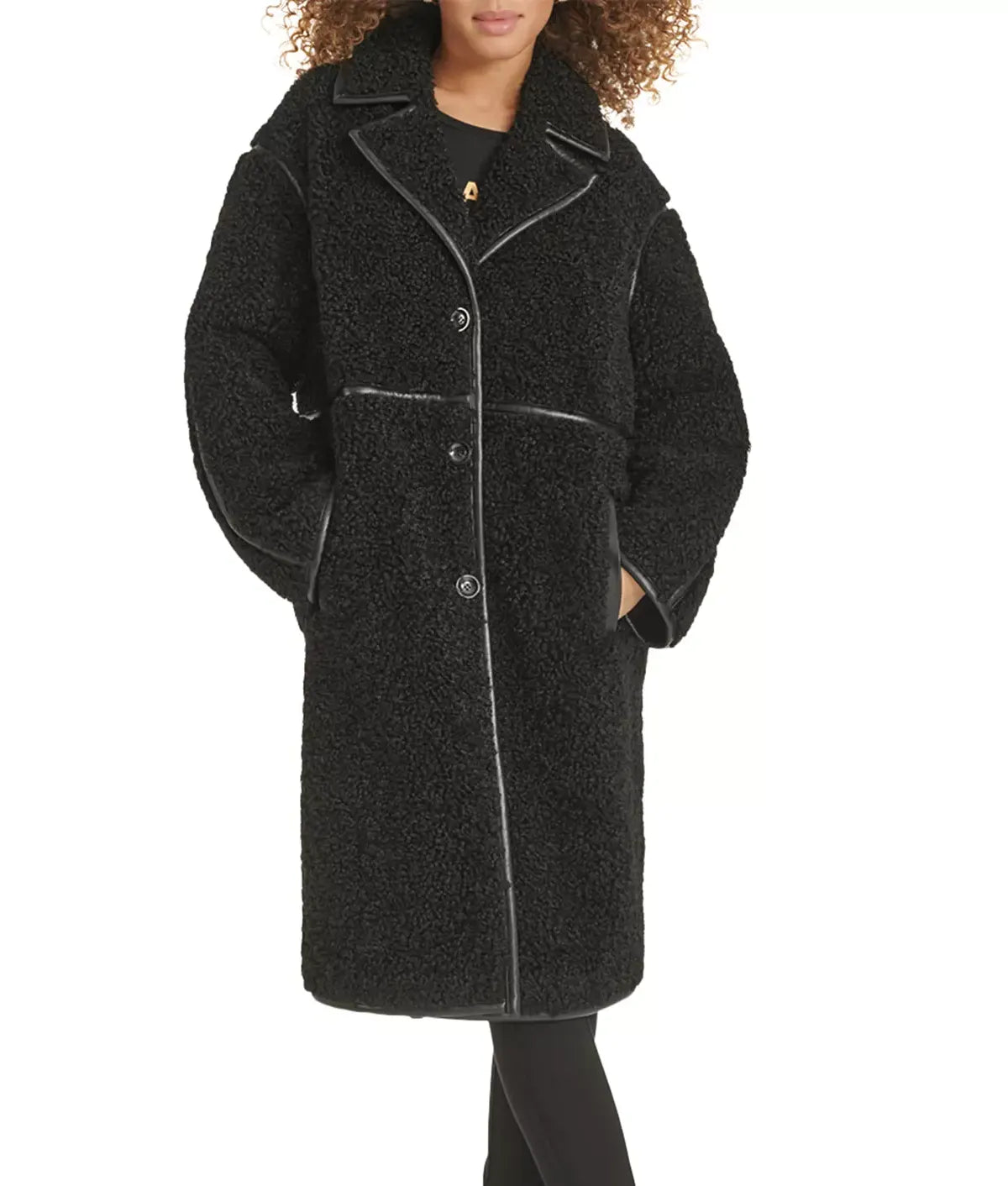 Beyond The Gates 2025 Chelsea Hamilton Sherpa Leather Trim Coat