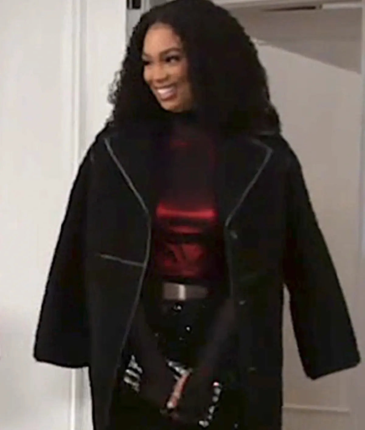 Beyond The Gates 2025 Chelsea Hamilton Sherpa Leather Trim Coat
