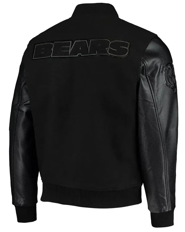 Black Chicago Bears Logo Varsity Jacket