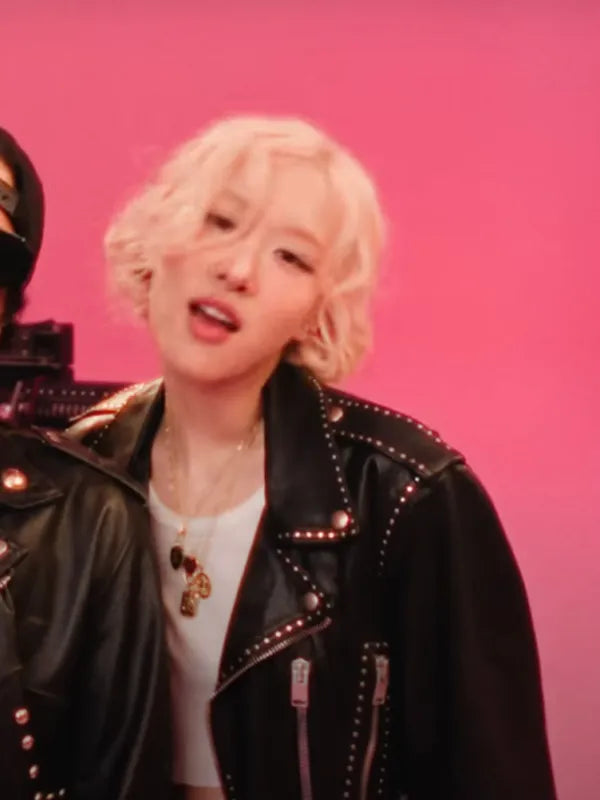 Blackpink Rose Apt Song 2024 Black Leather Jacket