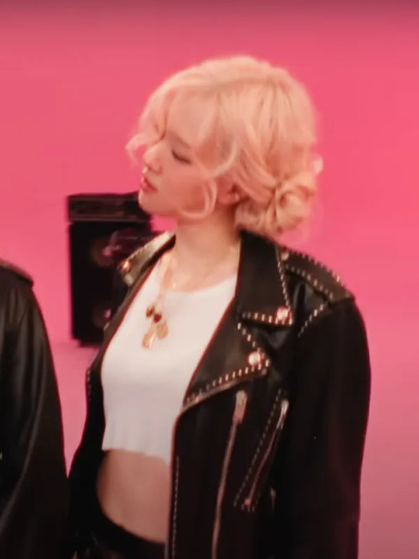 Blackpink Rose Apt Song 2024 Black Leather Jacket