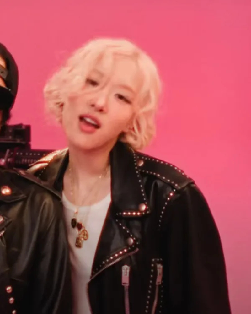 BlackPink Rose APT Song 2024 Black Leather Jacket