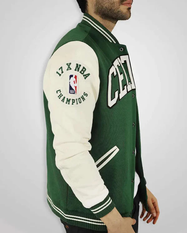 Boston Celtics Varsity Green and Off White Jacket