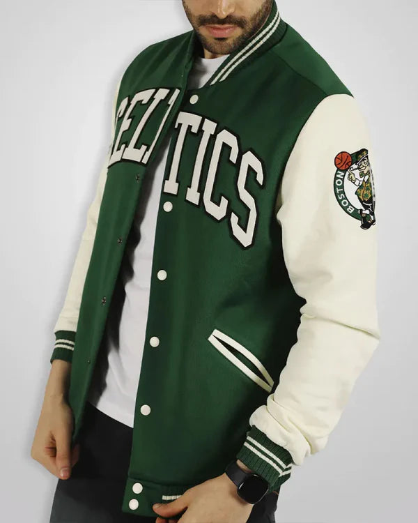 Boston Celtics Varsity Green and Off White Jacket