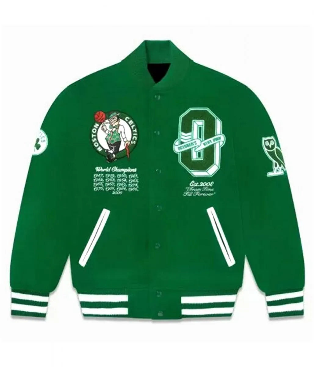OVO Boston Celtics Varsity Green Wool Jacket