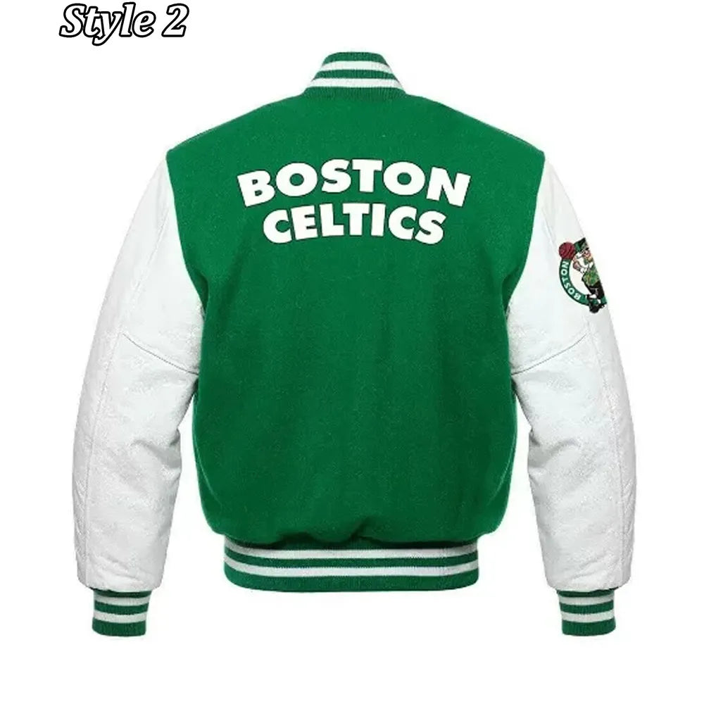 Boston Celtics Varsity Green and White Jacket