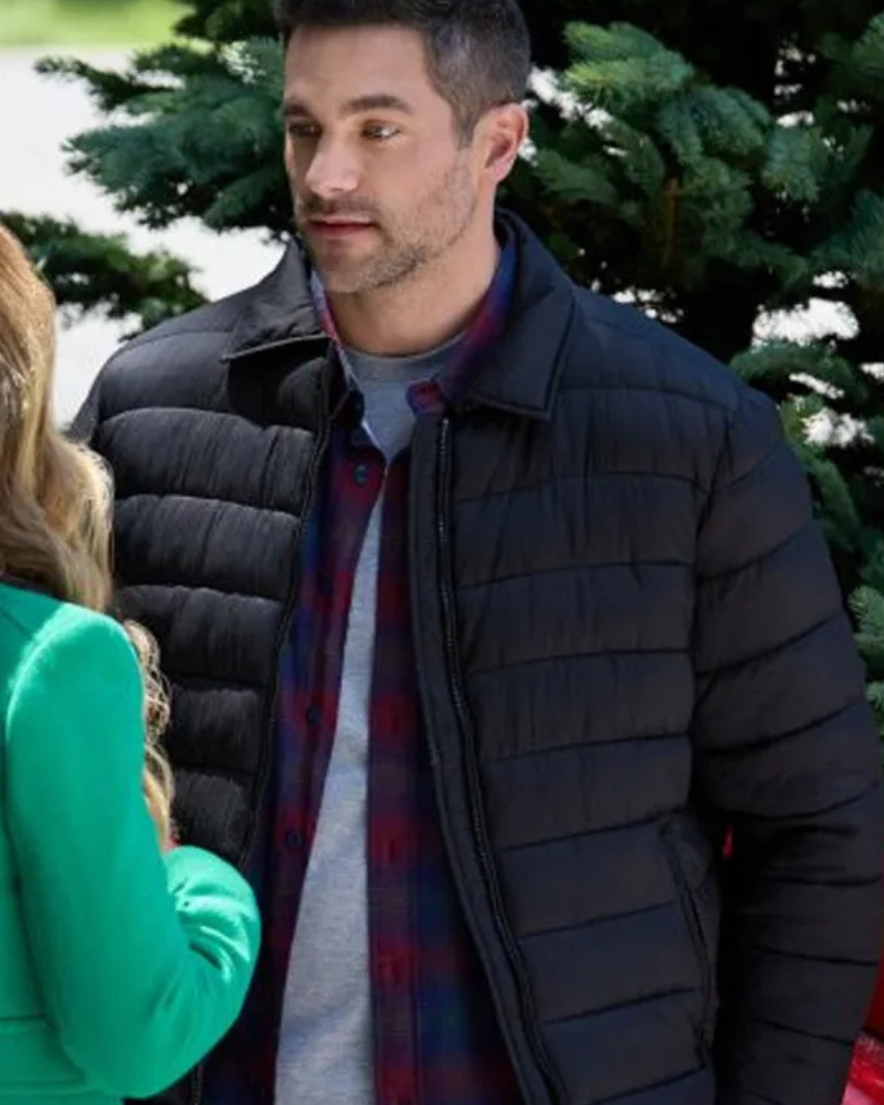 BrantDaughertyTriviaAtSt.Nick_sBlackPufferQuiltedJacket