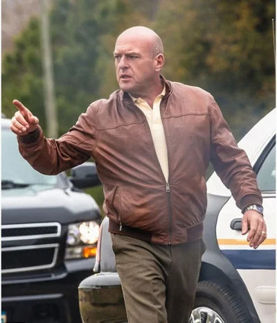Dean Norris Breaking Bad Brown Bomber Leather Jacket