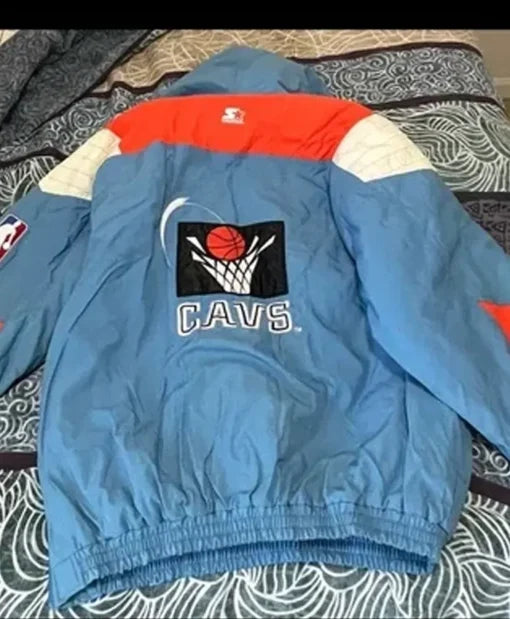 Cleveland Cavs Starter Jacket Windbreaker Blue Orange And White