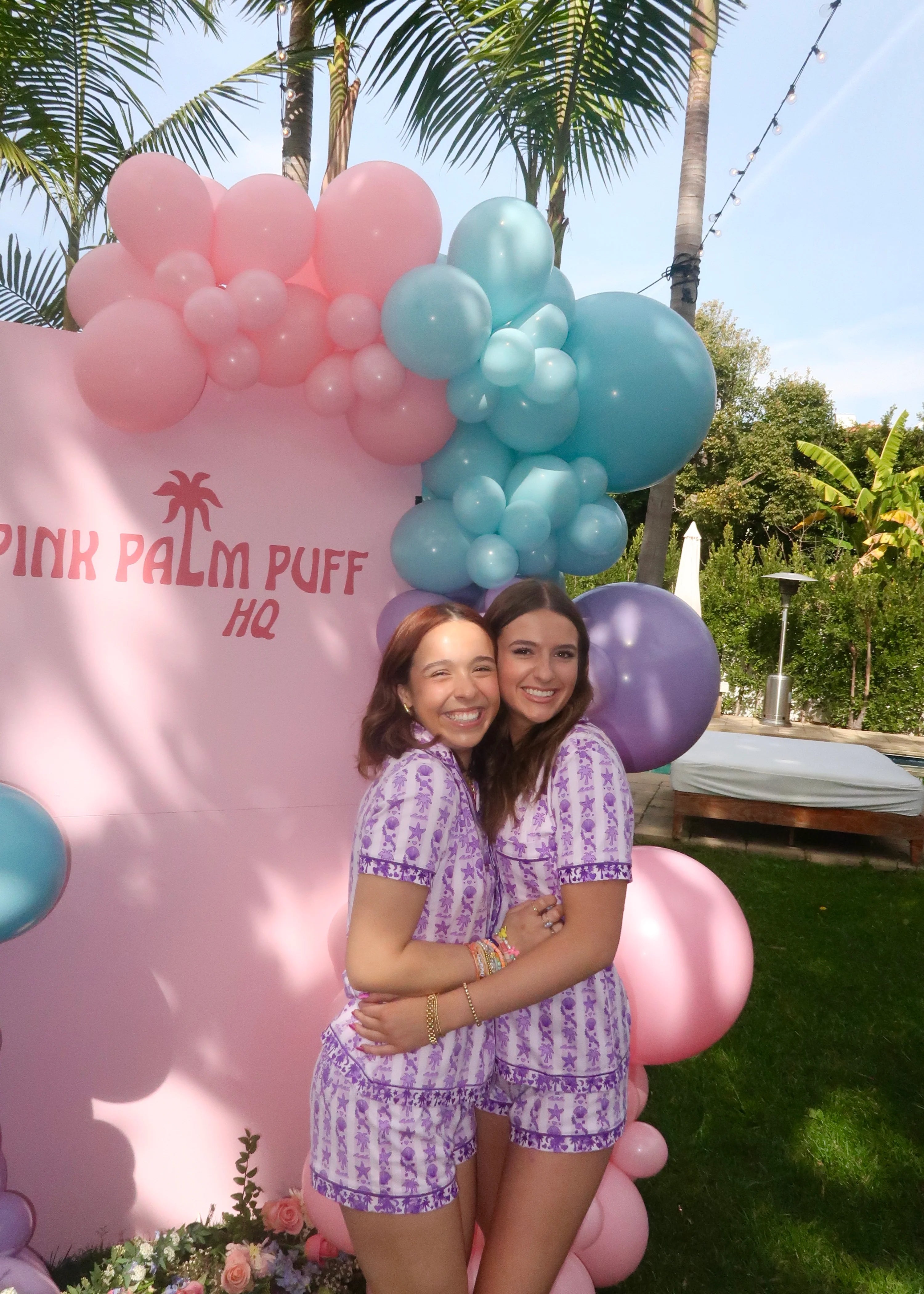 Pink Palm Pajamas in Twilight