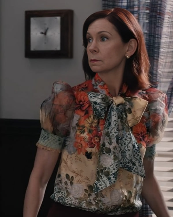 Elsbeth S02 Elsbeth Tascioni Floral Print Neck Tie Blouse