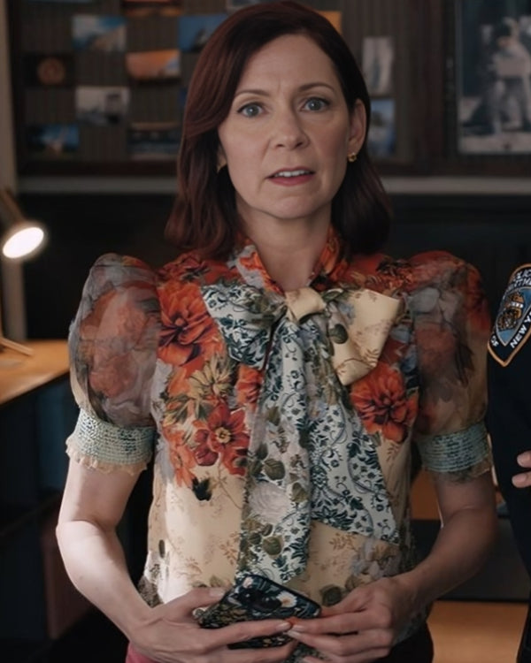 Elsbeth S02 Elsbeth Tascioni Floral Print Neck Tie Blouse