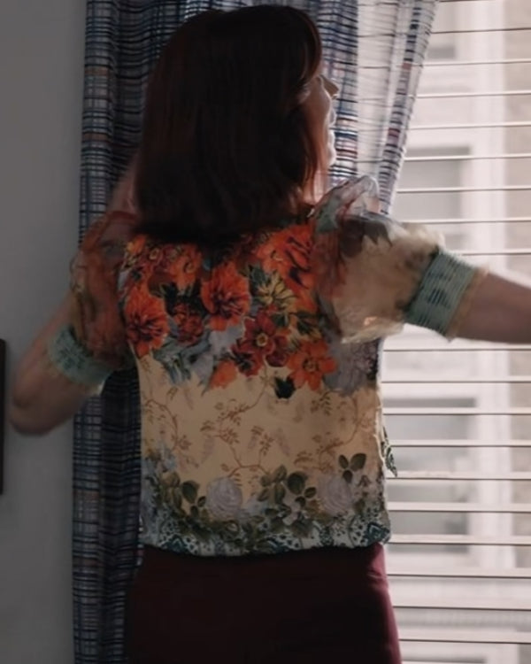 Elsbeth S02 Elsbeth Tascioni Floral Print Neck Tie Blouse