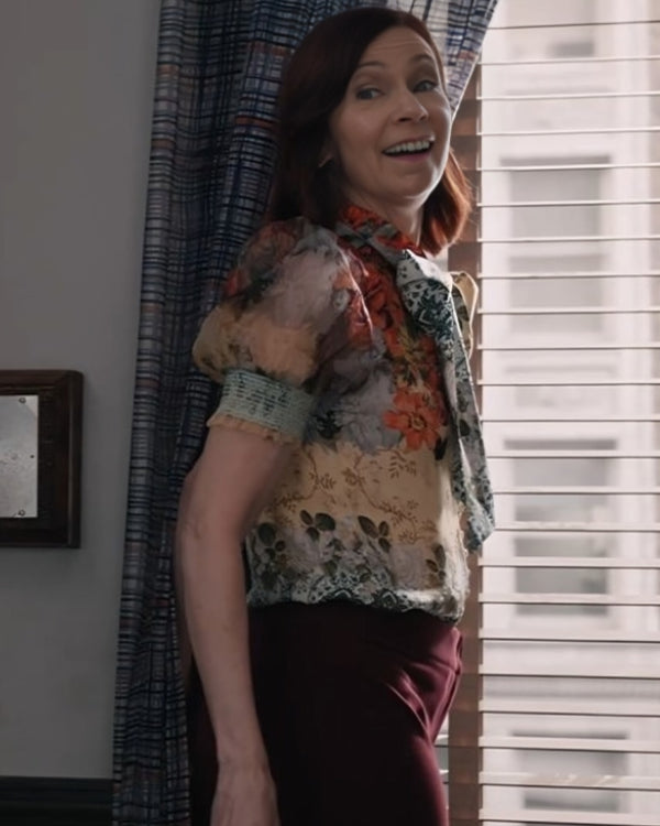 Elsbeth S02 Elsbeth Tascioni Floral Print Neck Tie Blouse