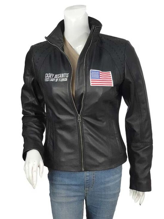 Casey Desantis Black Leather Jacket