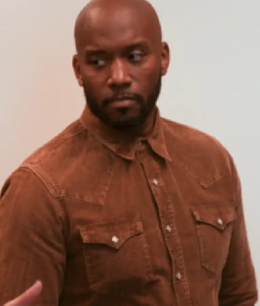 Caught In The Act Double Life S01 Tan Leather Suede Shirt