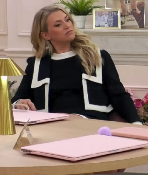 Celebs Go Dating S14 Anna Williamson White Trim Jacket