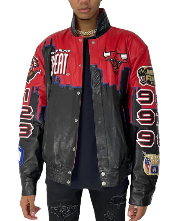 Chicago Bulls 3-peat Championship Leather Jacket