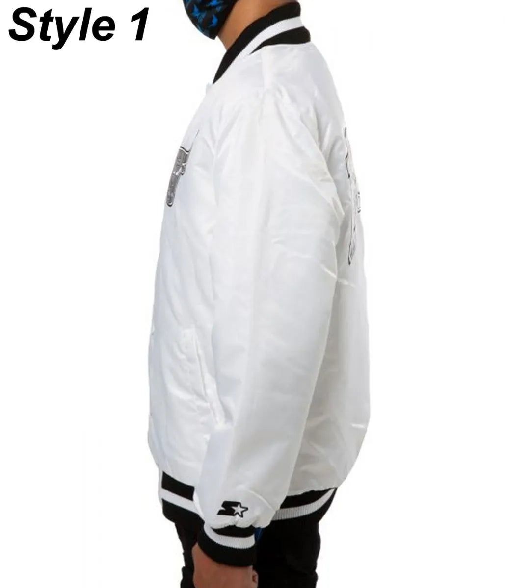 Chicago Bulls White Satin Jacket