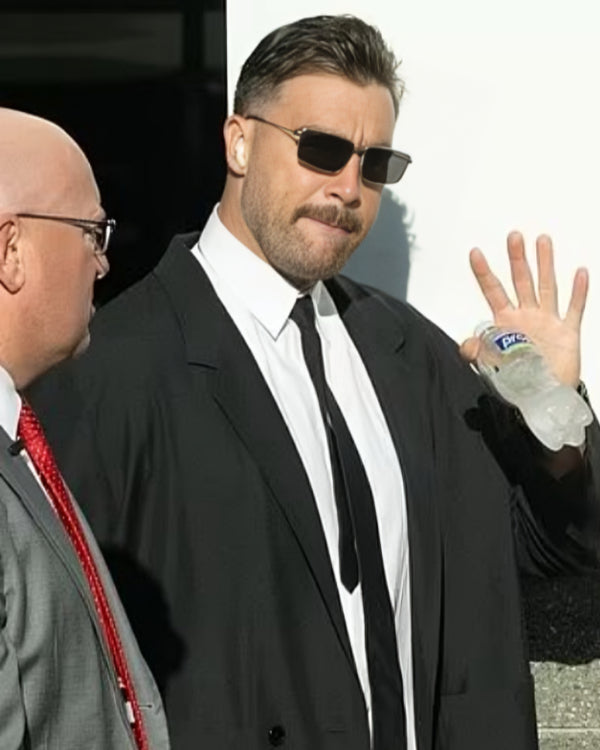 Travis Kelce Chiefs vs Falcons Game Black Suit