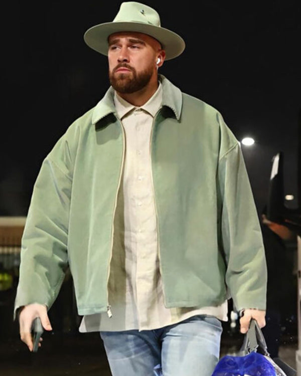 Lambeau Field Travis Kelce Mint Green Corduroy Jacket