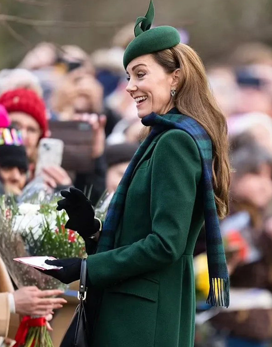 Christmas ServiceChristmas Service 2024 Kate Middleton Green Coat