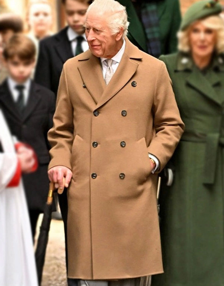 Christmas Service 2024 King Charles Brown Coat