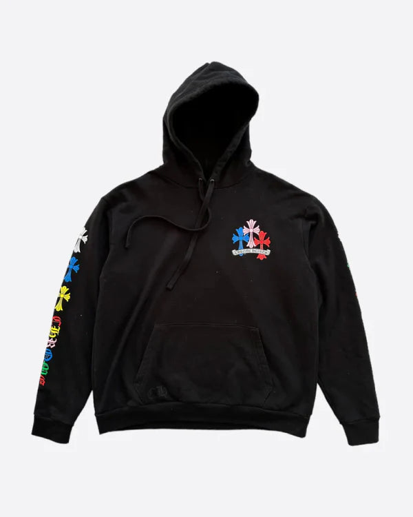 Chrome Hearts Black Multicolor Cross Hoodie