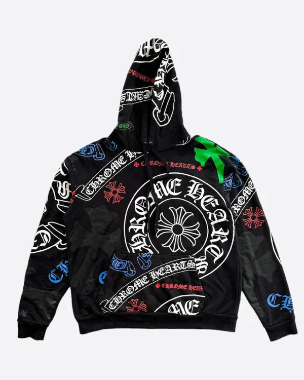 Chrome Hearts Black Multicolor Stencil Hoodie